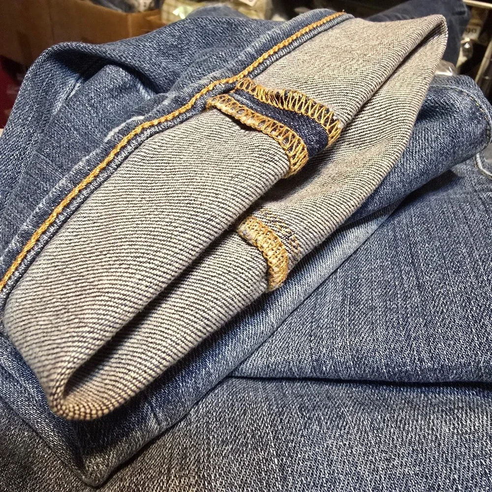 J Crew Mens The‎ Driggs Jeans Slim Fit Distressed Blue Denim Casual Pants 35x34